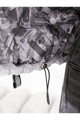 Жіноча тепла куртка бомбер колір сірий