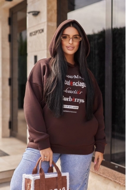 Жіноче тепле худі колір шоколад