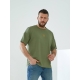 Чоловіча однотонна футболка колір оливковий