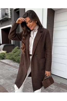 Жіноче демісезонне пальто кольору шоколад