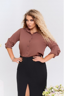 Жіноча класична сорочка кольору капучино