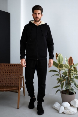 Чоловічий теплий спортивний костюм колір чорний