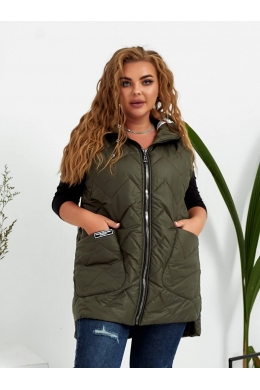 Жіноча жилетка з накладними кишенями колір хакі