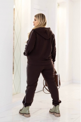 Жіночий стильний костюм двійка кольору шоколад