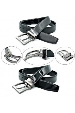 Ремінь чоловічий двосторонній Чорний