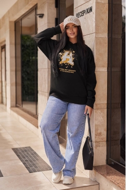 Жіноче тепле худі колір чорний