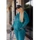 Жіночий велюровий костюм смарагдовий колір