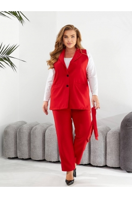 Жіночий костюм двійка жилет і штани колір червоний