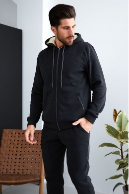 Чоловічий теплий спортивний костюм колір антрацит