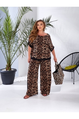 Жіночий костюм двійка з штапелю колір леопардовий