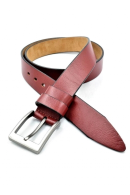 Ремінь чоловічий шкіряний червоний цегляний