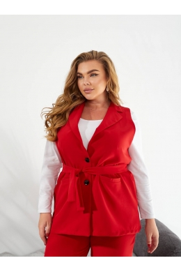 Жіночий костюм двійка жилет і штани колір червоний