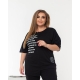 Жіночий костюм із двонитки футболка та бриджі чорного кольору
