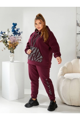Жіночий теплий спортивний костюм двійка колір марсала