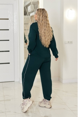 Жіночий стильний костюм двійка зеленого кольору