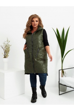 Жіночий жилет прямого крою колір хакі