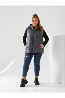 Жіноча жилетка з капюшоном колір графіт