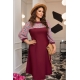 Жіноча комбінована сукня колір марсала