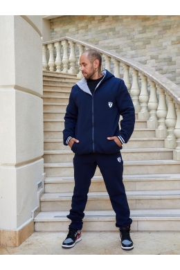 Чоловічий теплий спортивний костюм колір темно-синій