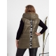 Жіночий стьобаний жилет прямого крою з кишенями на змійці колір хакі