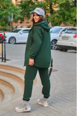 Жіночий теплий спортивний костюм колір зелений