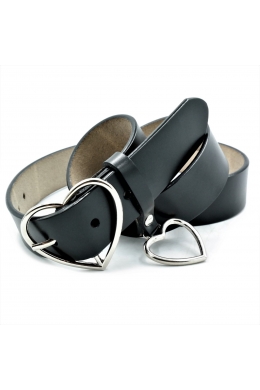 Шкіряний жіночий ремінь Чорний