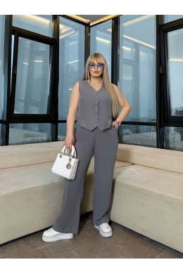 Жіночий костюм двійка колір сірий