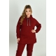 Жіночий теплий прогулянковий костюм бордового кольору