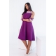 Жіноча сукня зі вставками із принтованого шифону фіолетова