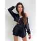 Жіночий костюм двійка з шортами колір чорний