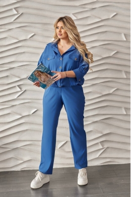 Жіночий костюм двійка джинсового кольору