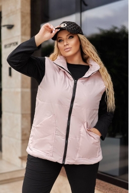 Жіноча жилетка з капюшоном колір рожевий