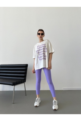 Жіночий костюм двійка з лосинами колір лавандовий