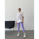 Жіночий костюм двійка з лосинами колір лавандовий