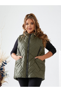 Жіноча жилетка з капюшоном колір хакі