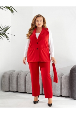 Жіночий костюм двійка жилет і штани колір червоний