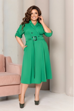 Жіноча сукня з поясом колір зелений