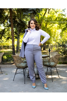 Жіночий костюм двійка брюки з жилетом сірого кольору