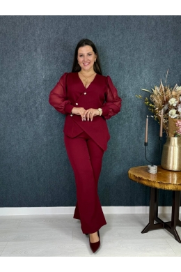 Жіночий костюм двійка бордового кольору