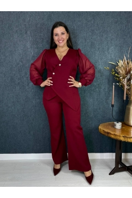 Жіночий костюм двійка бордового кольору