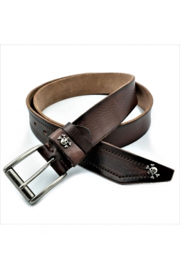 Чоловічий шкіряний ремінь темно-коричневий