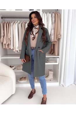 Жіноче демісезонне пальто сірого кольору