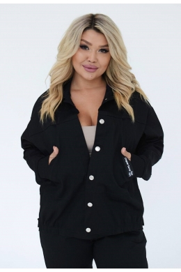 Жіночий джинсовий костюм двійка колір чорний