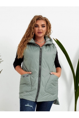 Жіночий жилетка з накладними кишенями оливкового кольору