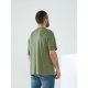 Чоловіча однотонна футболка колір оливковий